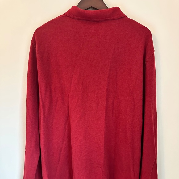 LL Bean Men’s Long Sleeve Polo — Red | Size Large Tall - Picture 2 of 5
